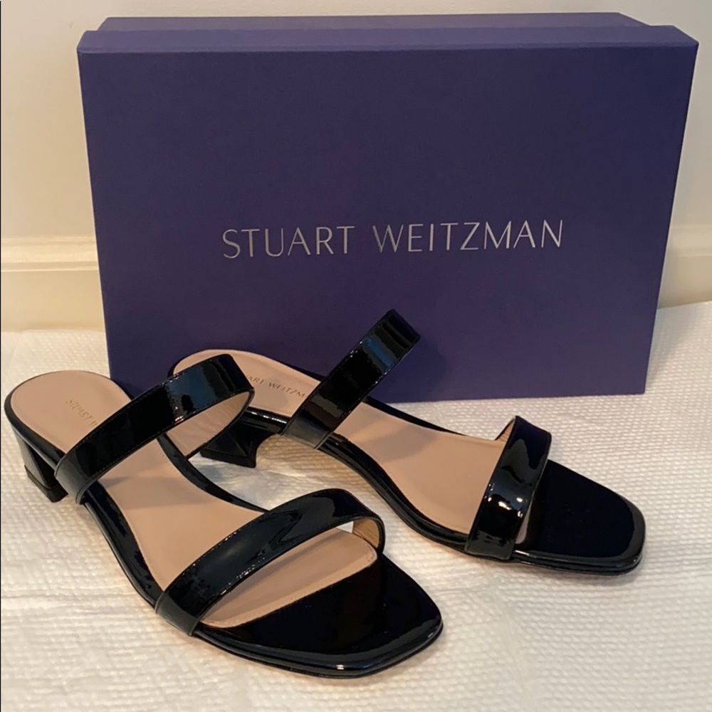 Stuart Weitzman Black Ava Sandal M7.5 Like New